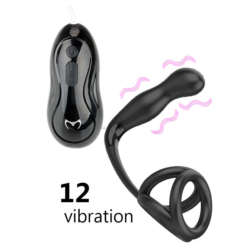 12 Скоростей Анальный Вибратор массажер простаты с кольцом для пениса секс-игрушки для детской анальной пробки Задержка эякуляции