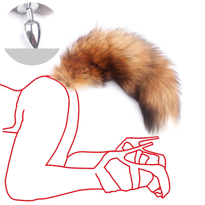Анальная пробка Red Fox Tail, металлическая Анальная пробка, хвост для косплея с животным, эротическая секс-игрушка для пар с хвостом SM, интимные игрушки для взрослых