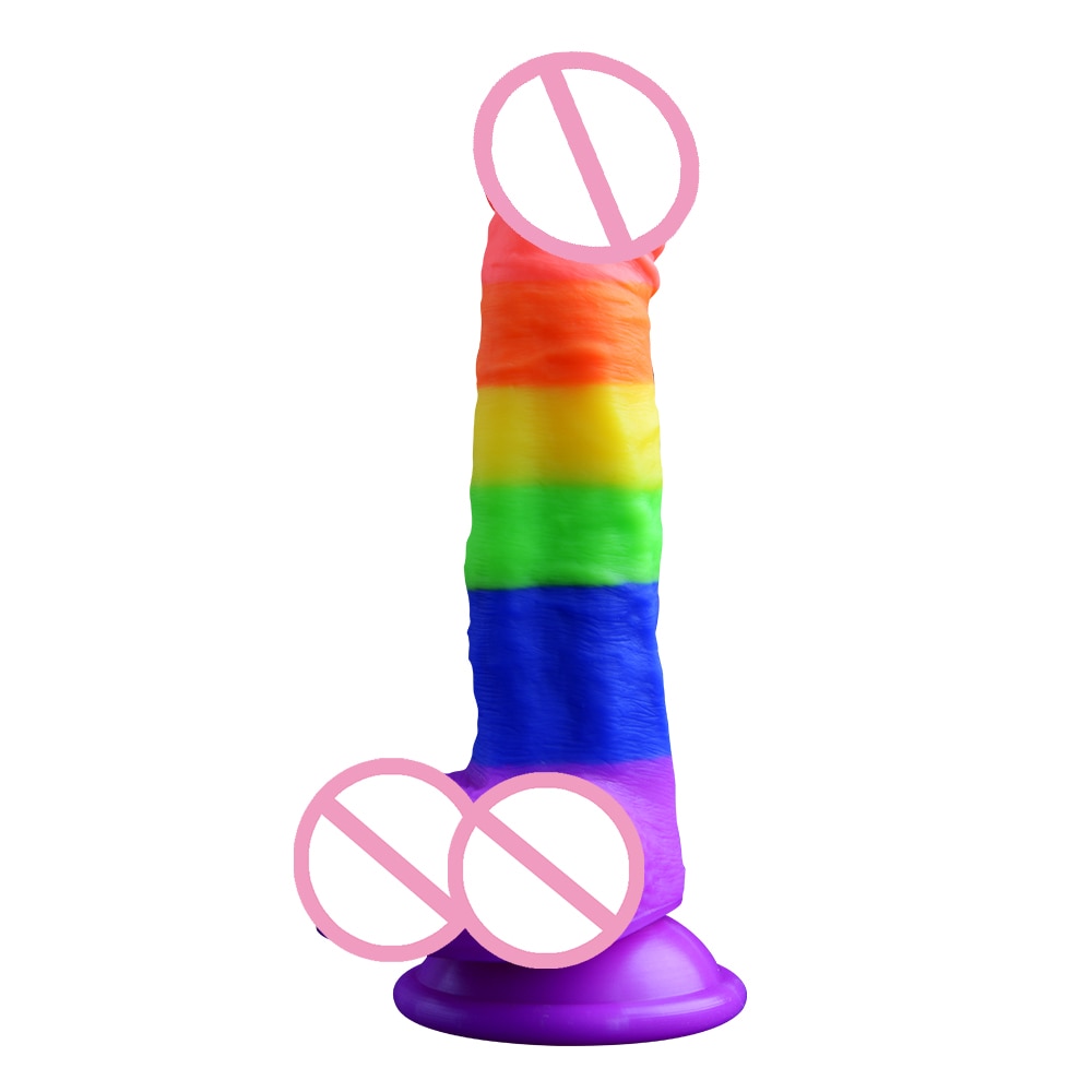 Радужный моделирующий фаллоимитатор, мастурбатор, Стимулятор клитора, силиконовый пенис, интимные игрушки для женщин, инструмент для эротического секса для взрослых