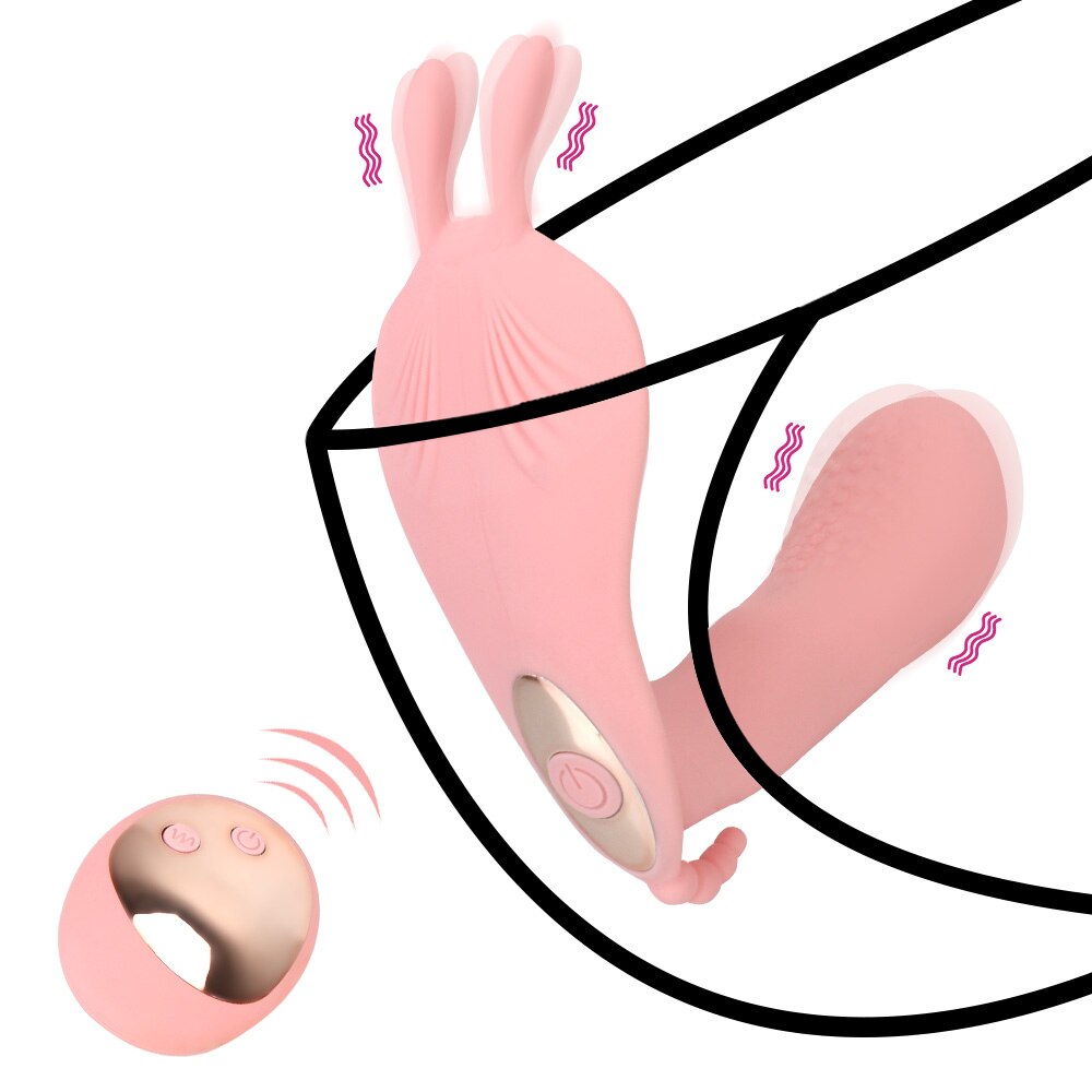Носимый Кролик фаллоимитатор вибратор точка G Массажер клитор стимулятор трусики-вибратор для наружного использования дистанционное управление интимные игрушки для женщин
