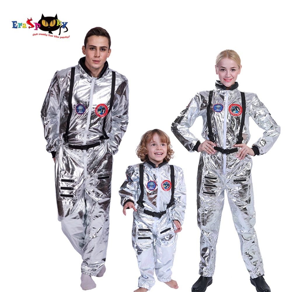 Мужской маскарадный шлем космонавта Alien Spaceman для взрослых и женщин, костюмы пилотов, костюм на Хэллоуин, Семейные комплекты