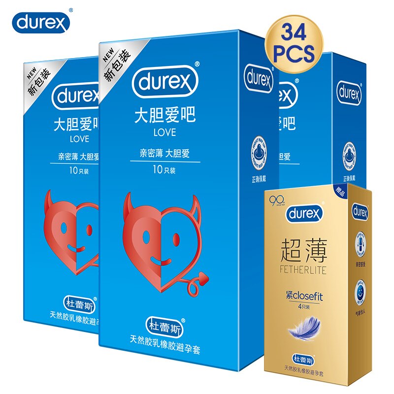 Оригинальные Презервативы Durex для мужчин 34 шт коробка натуральные латексные Гладкие сексуальные смазки Клубника контрацепция Необычные Презервативы Безопасный секс