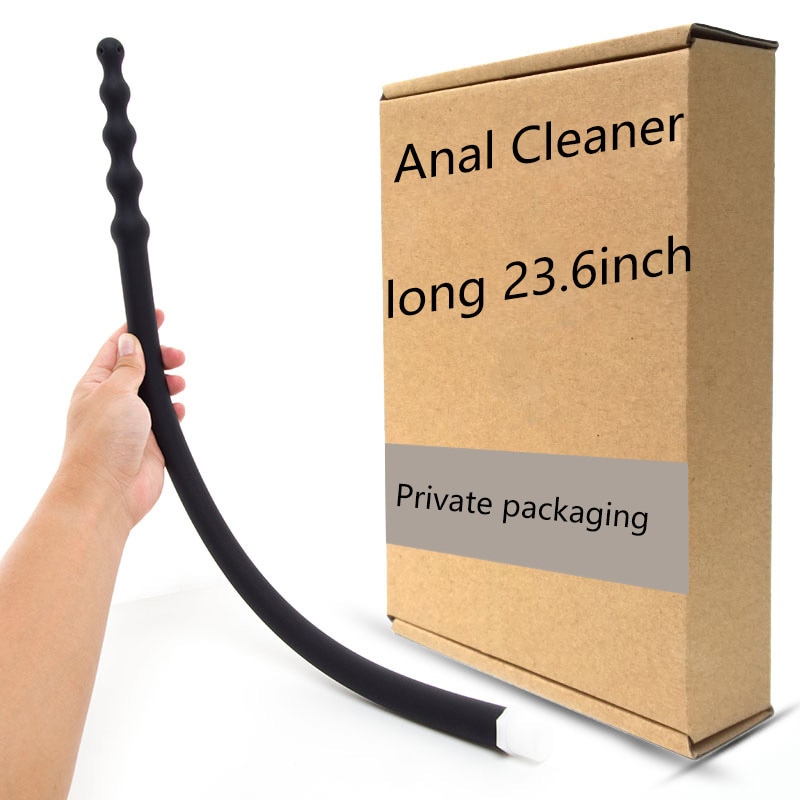 Длинный Силиконовый анальный очиститель 23,6 дюйма, Анальная пробка, вагинальная игрушка для душа, клизма для двойного тока, анальные шарики, очиститель для душа