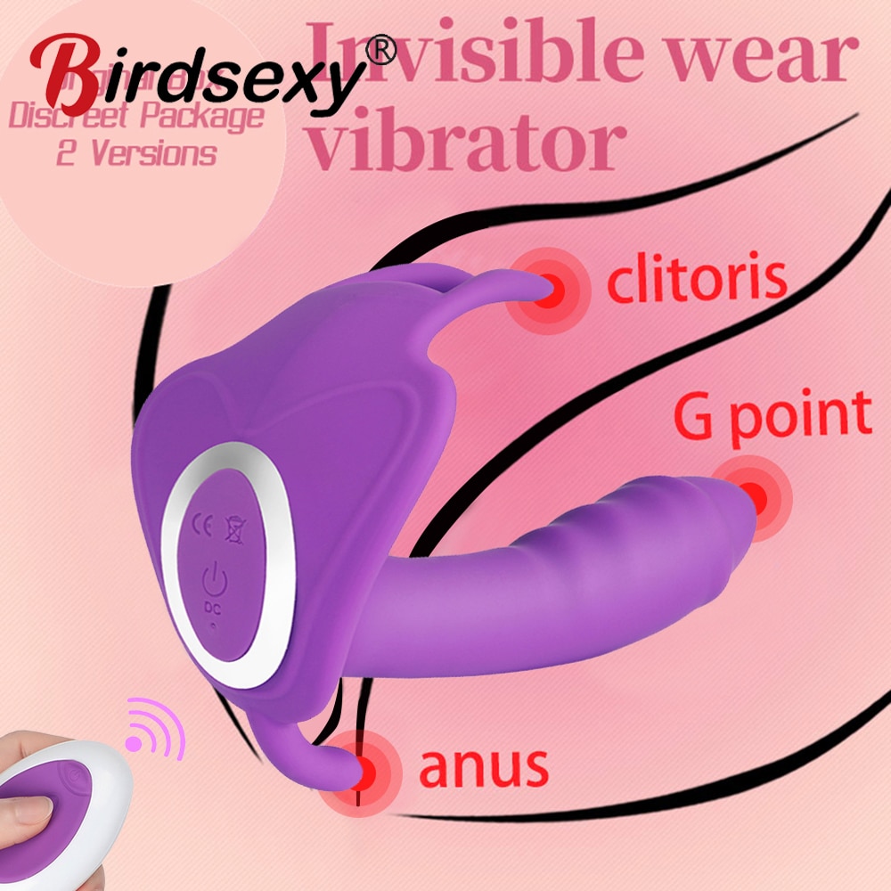 Фаллоимитатор-вибратор Butterfly для женщин, носимый беспроводной мастурбатор с дистанционным управлением, невидимая вибратор игрушка для взрослых-бабочка для точки G