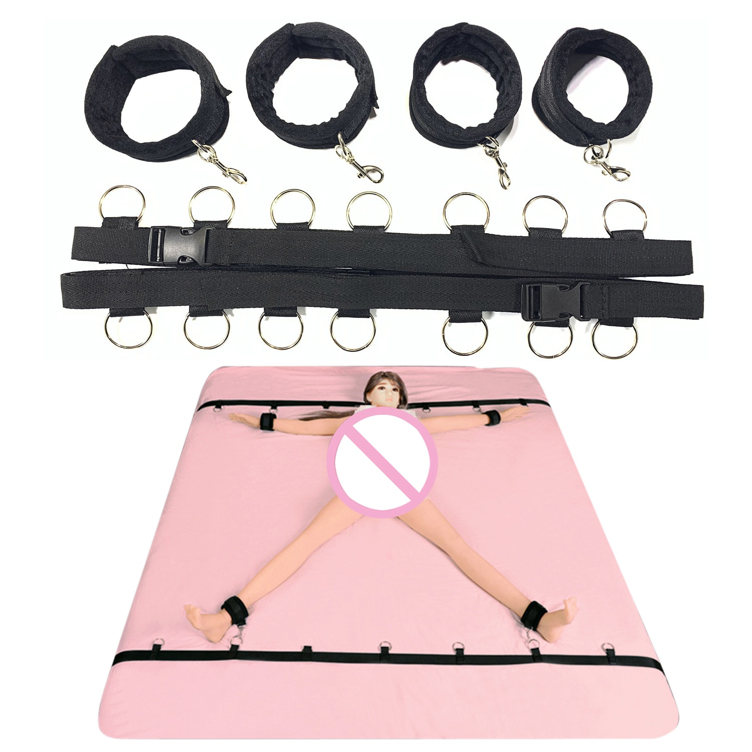 Интимные игрушки для женщин кровать БДСМ рабство ограничение наручники открытые ноги секс бондаж набор пары фетиш раб тренировка интимные товары