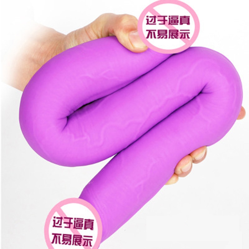 Мягкий двухсторонний фаллоимитатор секс-игрушка для лесбиянок длиной 49 см, реалистичный пенис с двойным проникновением, влагалище, анальная стимуляция, женские фаллоимитаторы