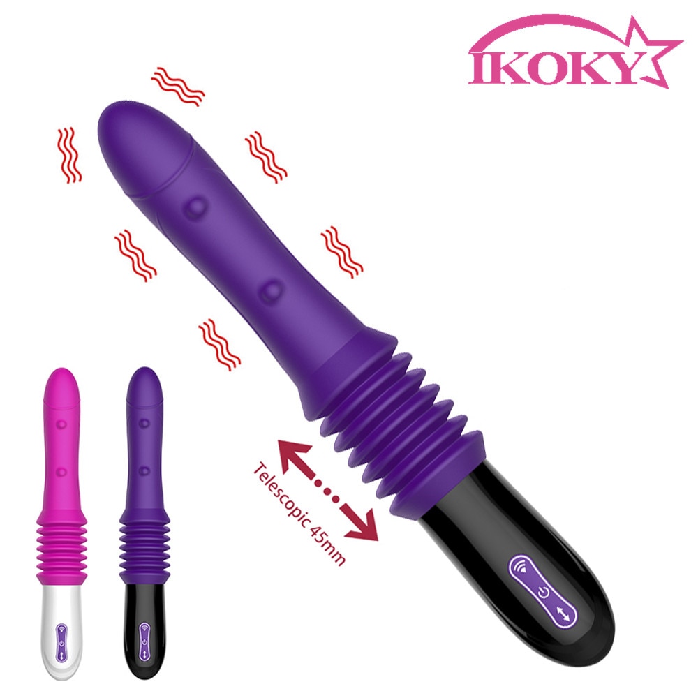 Секс-машина, Дилдо Вибратор IKOKY, автоматический растягивающийся Массажер для женской мастурбации, интимные игрушки для женщин для точки G, товары для взрослых