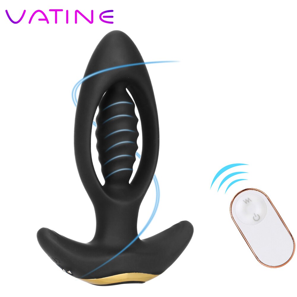 VATINE 9 частоты Анальная пробка Беспроводной дистанционного Управление силиконовый Секс-игрушки для Для мужчин Для женщин Для мужчин массаж простаты Анальная пробка вибратор