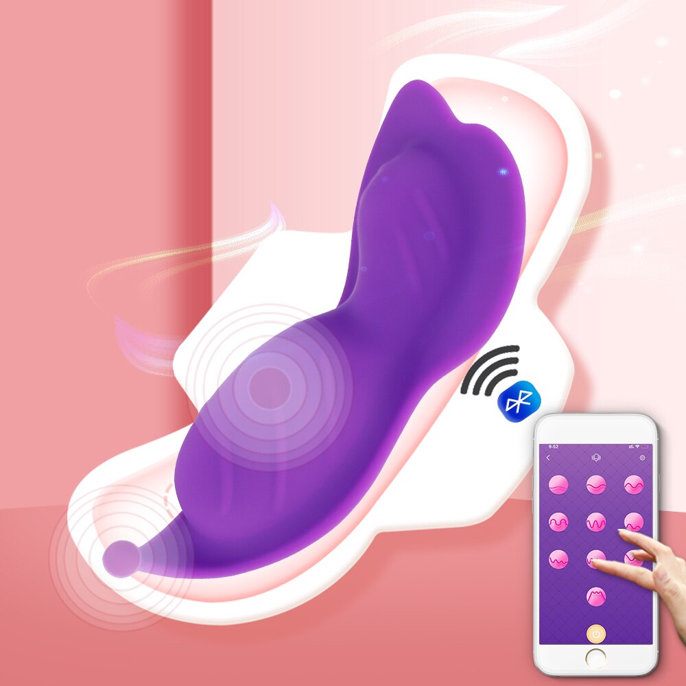 Вибратор-бабочка для женщин, Стимулятор клитора, интимные игрушки, невидимый Вибратор в трусики с дистанционным управлением через приложение по Bluetooth