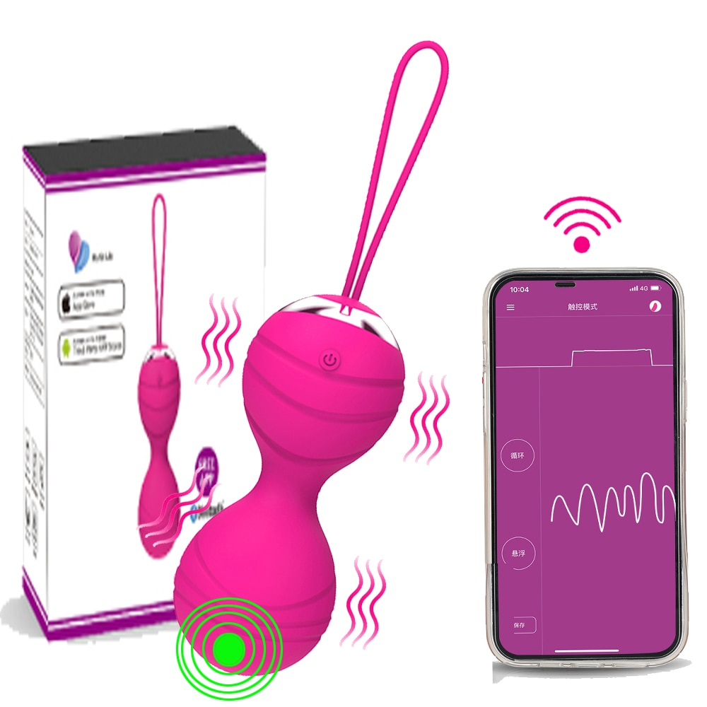 Вибратор Kegal вагинальные шарики, с беспроводным управлением через приложение по Bluetooth, для женщин, вибрирующие яйца любви, шарики Бен Ва, интимные игрушки для пар