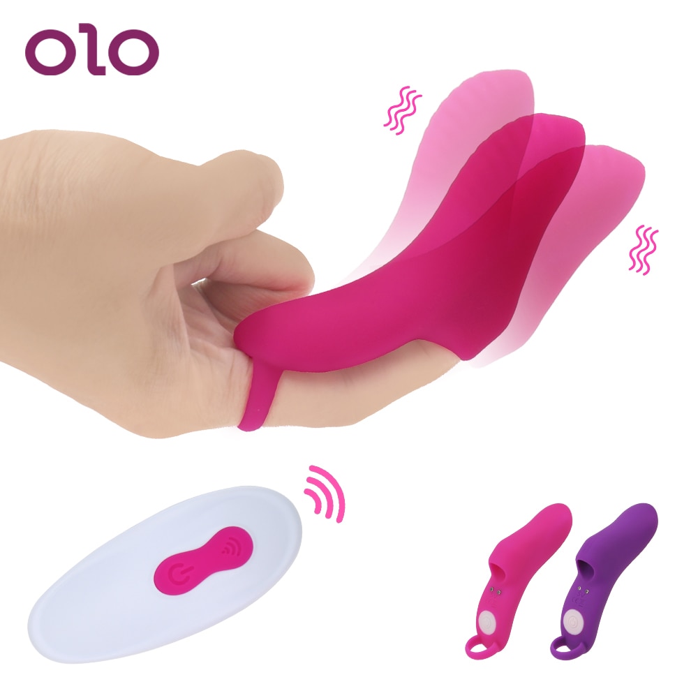 Вибратор OLO 9 Частотный для пальцев, Женский мастурбатор для массажа точки G, Стимулятор клитора и интимные игрушки для женщин с беспроводным дистанционным управлением