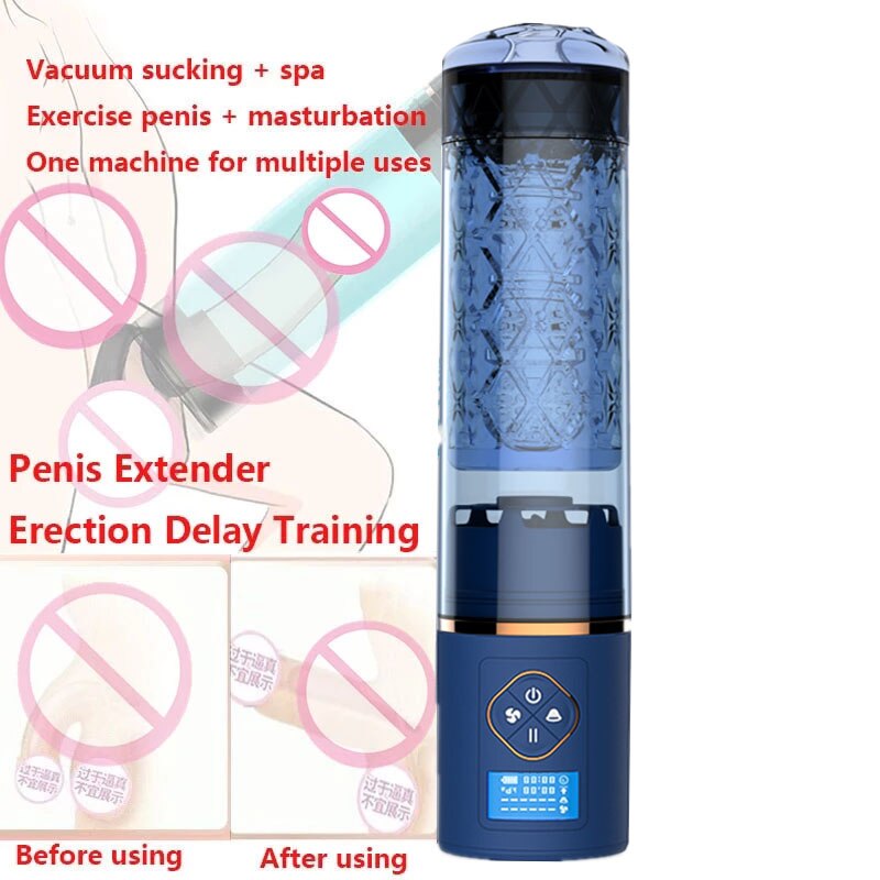Электрический вакуумный насос для увеличения пениса, Мужской мастурбатор, удлинитель пениса, задержка эрекции, тренировочная спа секс-машина для мужчин, игрушки