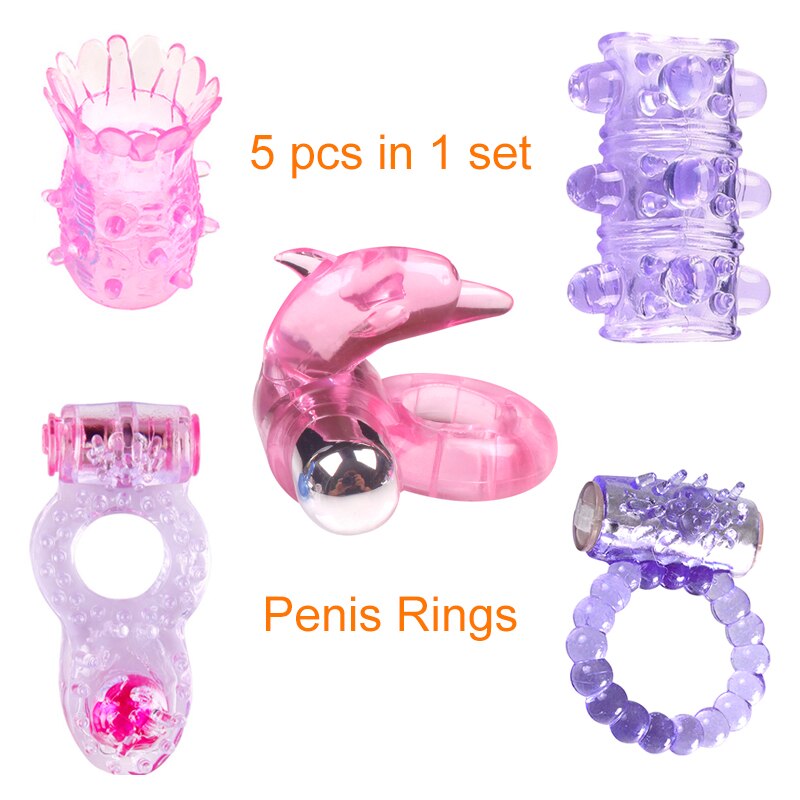 Эротические 5 в 1 кольцо на пенис для задержки эякуляции Вибрационный Удлиняющая насадка для полового члена, создающий защитную пленку вибратор Товары для взрослых Секс-игрушки для Для мужчин секс-шоп