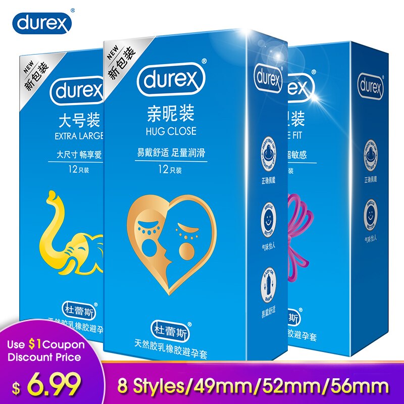 Латексные презервативы Durex, ультратонкие презервативы из натурального латекса XXL, интимные товары для пар, интимные игрушки для взрослых