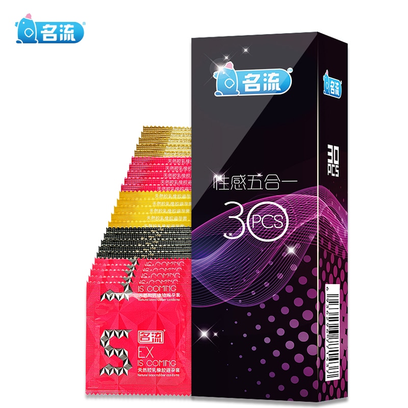 Латексные презервативы Mingliu, для мужской контрацепции, сверхтонкие, с пупырышками, 5 типов, 30 шт.