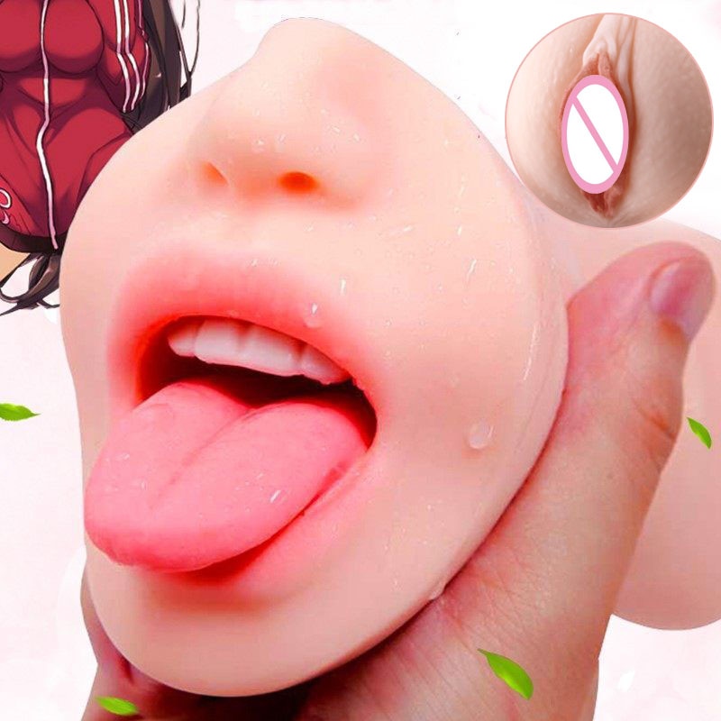 Мужской мастурбатор с глубокой глоткой 3D, Мягкий язык, оральный для мастурбации, с влагалищем, анальный самолет, карманный анус, интимные игрушки для мужчин