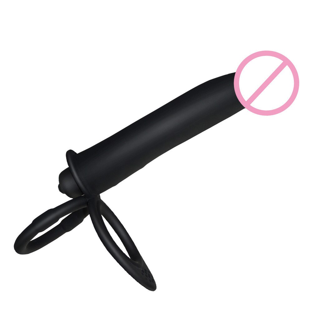 Новый вибрирующий фаллоимитатор с двойным проникновением страпон, 5,5 ''черный силиконовый ремешок на пенис Анальная пробка, секс-товары, секс-игрушки для взрослых