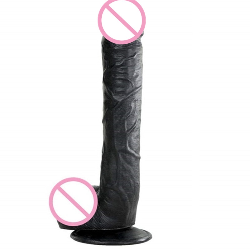 Страпон, огромное черное дилдо, 28*5 см, толстый гигантский реалистичный фаллоимитатор, анальная пробка с присоской, большой мягкий пенис, Интимная игрушка для женщин