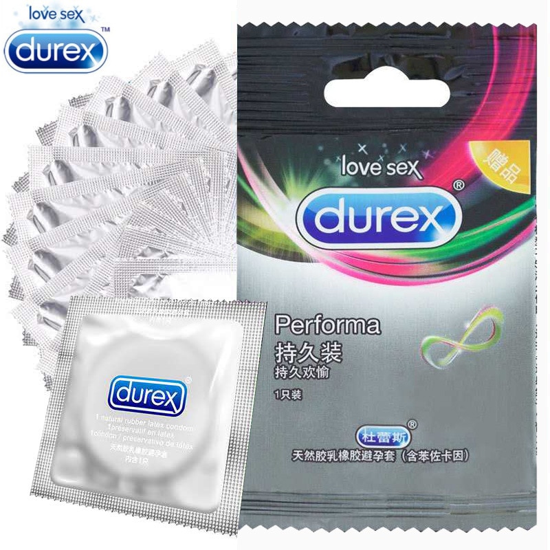 Ультратонкие презервативы Durex 10 шт., долговечные презервативы для секса, интимные товары для секса, латексные насадки на пенис для мужчин, бензокаин 5%