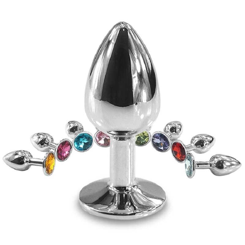 13 цветов на выбор 3,4*8,2 см Средний размер мини-серебристого металла Анальная затычка jewel секс-игрушки для мужчин
