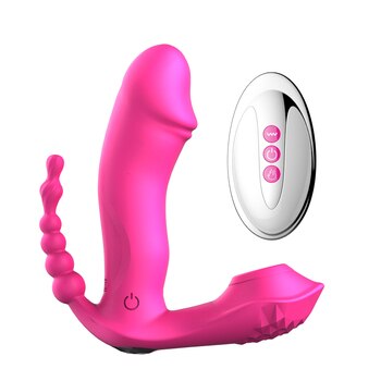 3 в 1 носимый сосающий фаллоимитатор вибратор Стимулятор точки G клитора оргазм анальный Виньон Массажер устройство для взрослых