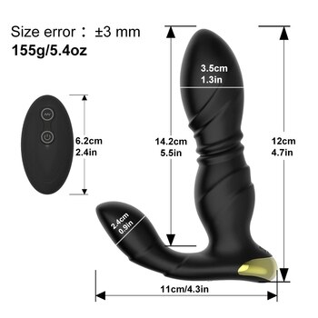 Массажер простаты 360 градусов, вращающийся Анальный вибратор, силиконовая Анальная пробка для мужчин, вибрирующий секс-игрушки для мужчин стимуляции точки G
