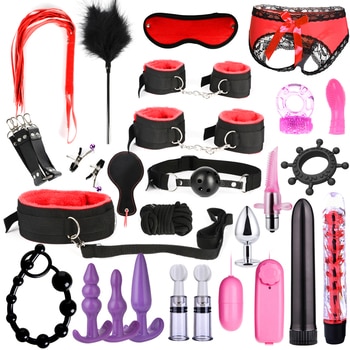 Наборы секс-игрушек для взрослых BOMBOMDA 10, 13, 15 и 17 шт., наручники, кнут, анальная пробка, вибратор, и другие предметы