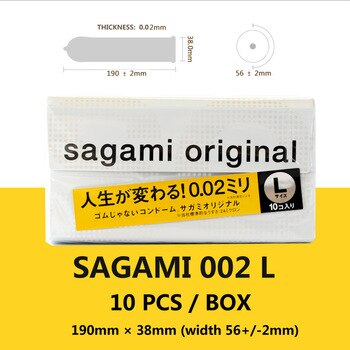 Сделано в Японии 10 шт 0,02 мм супер тонкий как не носить презервативы для мужчин Sagami без резинового полиурина L & M Размер мм интим товары интимные секс товары полиуретановые насадка на член интим хуй для секса