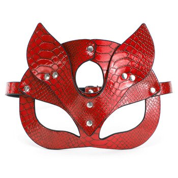 Сексуальная Красная кожаная маска для БДСМ, лидер продаж, фетиш, маскарад, кошачьи уши, женский костюм для лица, карнавал, косплей, вечеринка, день рождения, для взрослых