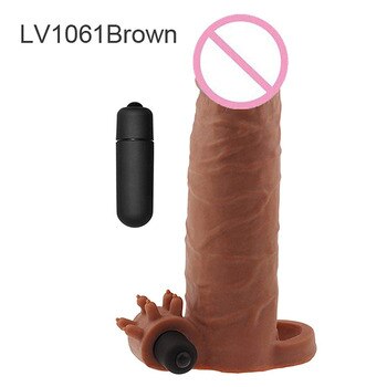 Удлинитель для реалистичный вибрирующий фаллоимитатор из ТПЭ, презерватив с вибратором-пулей, рукав для пениса для взрослых секс-игрушка для мужчин