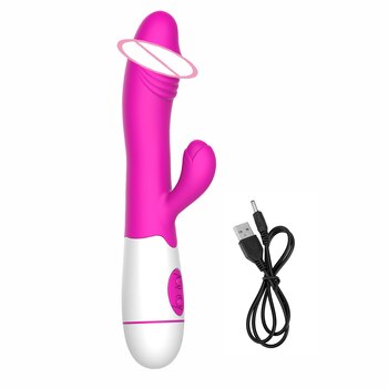Вибратор-кролик Женский, анальный и вагинальный Массажер, 30 частотных вибраций, фаллоимитатор для точки G, интимные игрушки для массажа