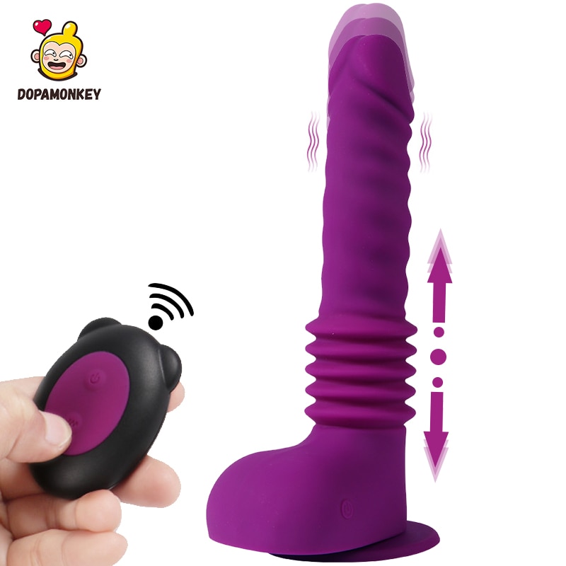 Вибратор с дистанционным управлением, фаллоимитатор с присоской, телескопический большой пенис, секс-игрушка для женщин, стимуляция точки G для женской мастурбации